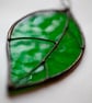 Green leaf stained glass suncatcher - Image 4