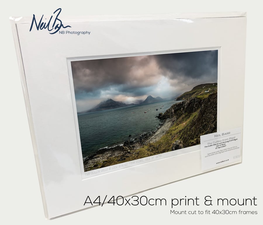 The Cuillin Hills & Loch Scavaig from Elgol, Skye - A4 (40x30cm) Unframed Print
