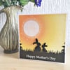 Mother’s Day card - quilled rabbits - boxed card option