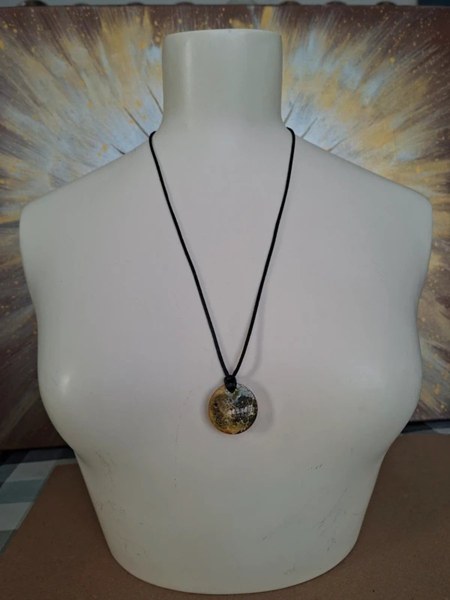 Two Way Round Hand Made Resin Pendant 