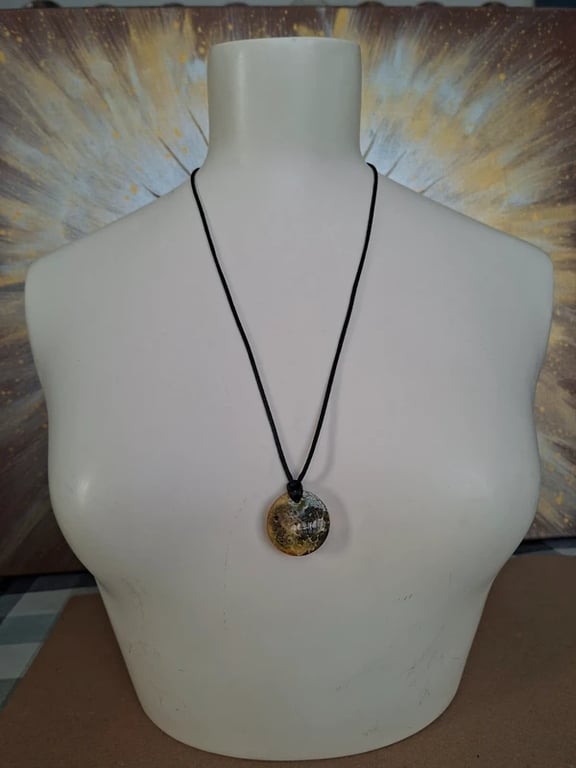 Two Way Round Hand Made Resin Pendant 