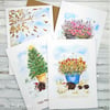 Hedgehog Card Set - 4 cards - original art, four seasons, all occasions, gift  