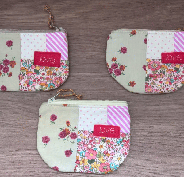 Summer seconds - three Cotton pouches - super cute