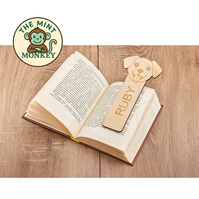 Personalised Dog Puppy Bookmark Custom Engraved Name Gift for Book & Animal Love
