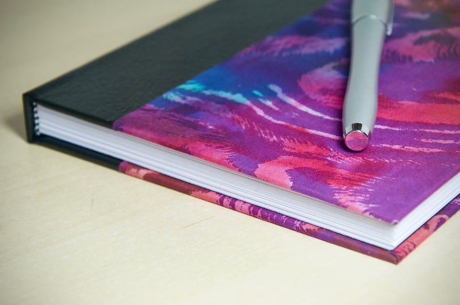 A5 Quarter-bound Hardback Notebook with fabric cover