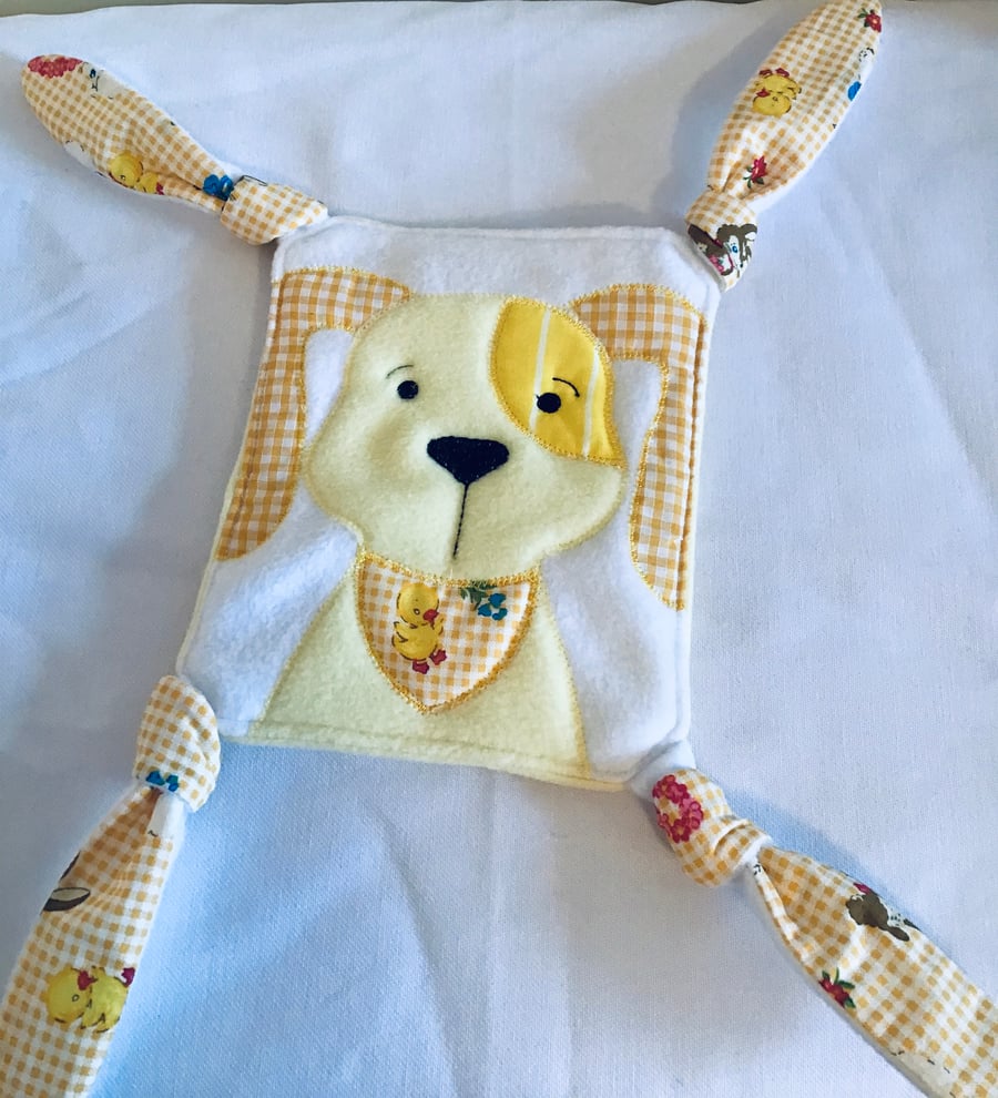 Yellow doggy Babies Taggy blanket 