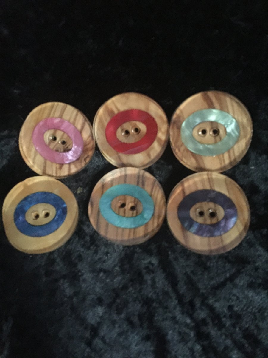 Wooden Resin Shell Inlay Button