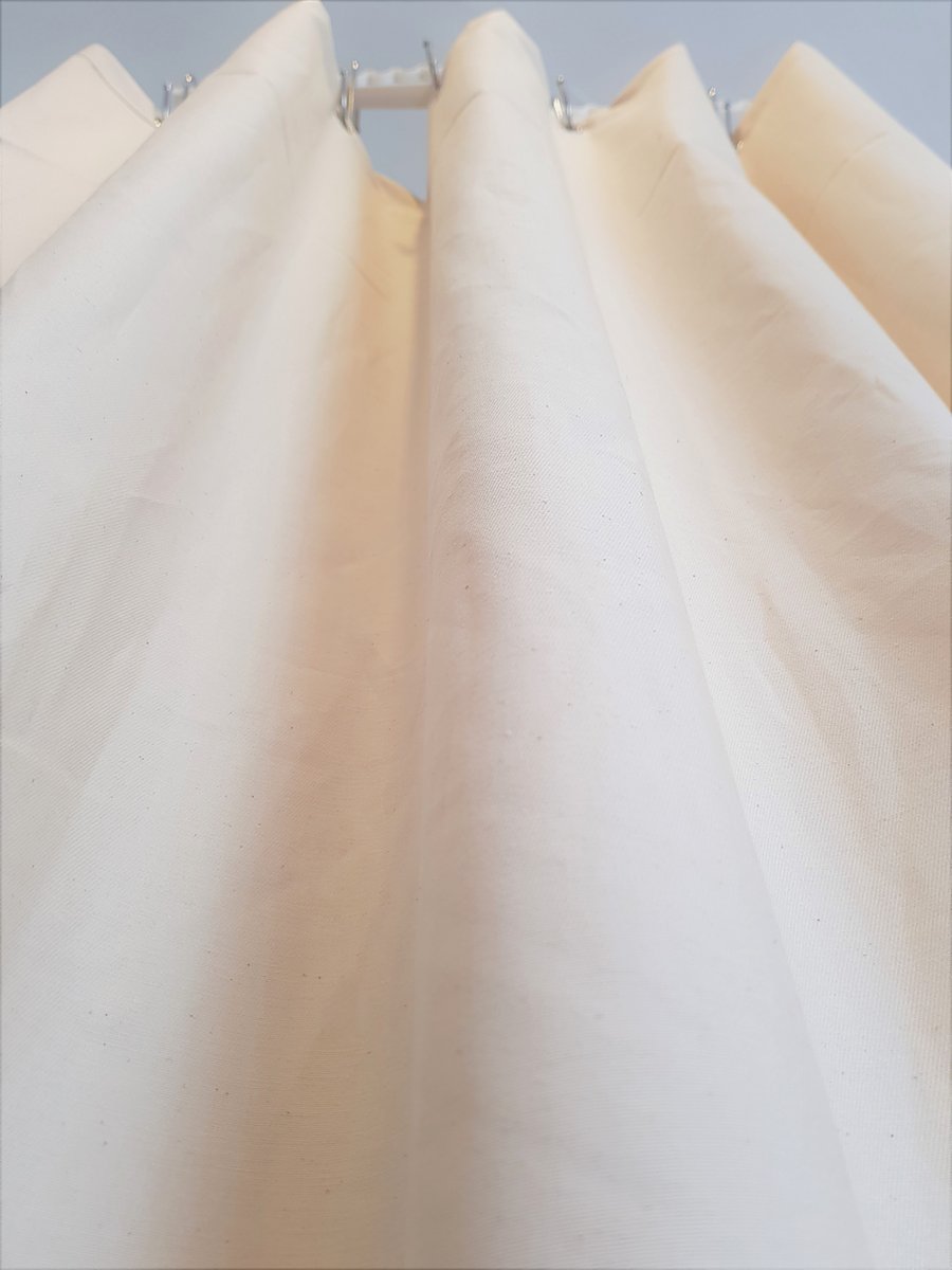 Recycled Organic Cotton Shower Curtain, washable non-waxed