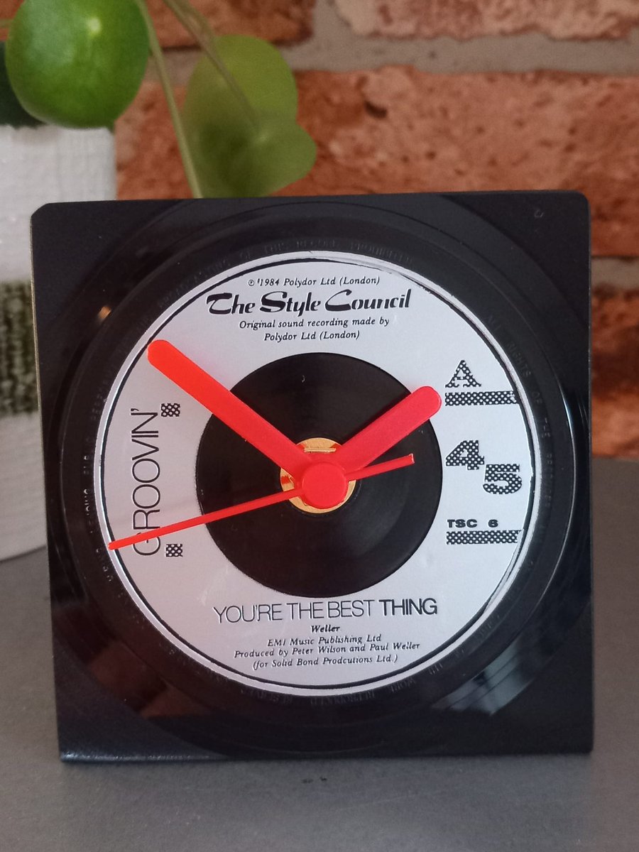 Vinyl Record Desk Clock Upcycled from a vintage 7" single, The Style Council