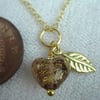 Little Amethyst Sweet Heart Gold plated Silver Venetian Necklace