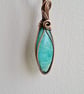 Natural Amazonite & Copper Necklace Pendant Gift Crystal Jewellery Jewelry