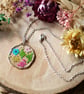 Circular Meadow Flower Pendant - Real Dried and Pressed Flowers - Image 3