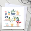 Hot House Cactus Plant Blank Greetings Card 