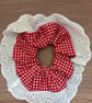 Summer seconds - frilly scrunchie - red gingham