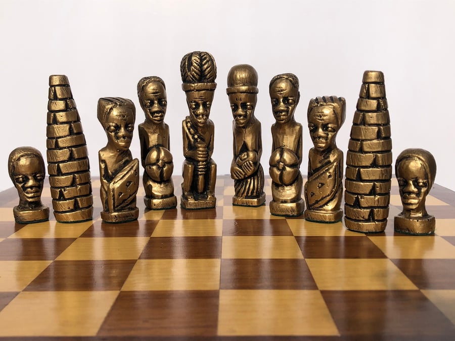 Tribal Chess set - Ethnic chess pieces (board not included)
