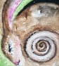 Original Mother Earth Woodland Resting Hare Rabbit Watercolour Mounted Wall Art - Image 4