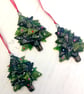 Handmade Fused Glass 3D Christmas Tree Hanging Decoration - Festive Gift - Image 5