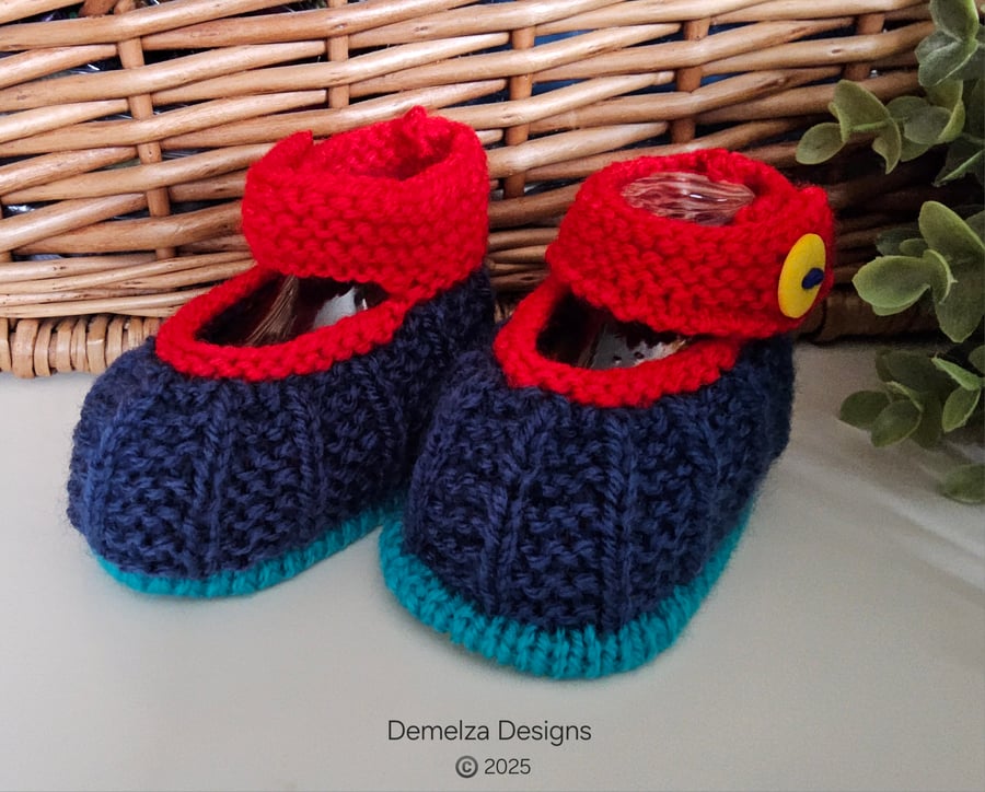 Hand Knitted Gender Neutral Baby Shoes Newborn
