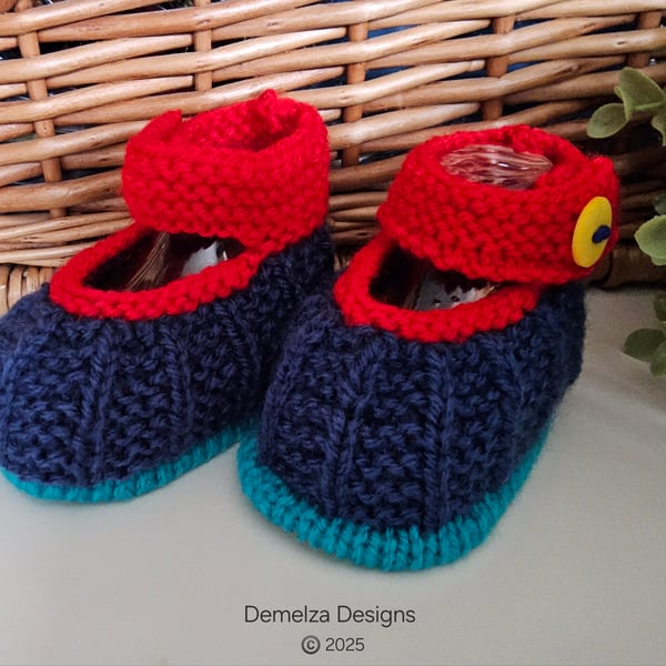 Hand Knitted Gender Neutral Baby Shoes Newborn