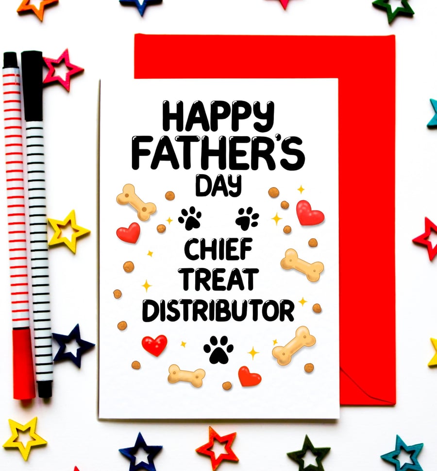 Dog Dad Father's Day Card, Chief Treat Distributor