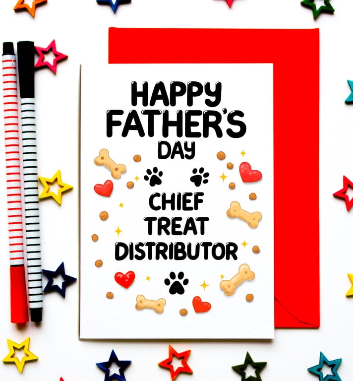 Dog Dad Father's Day Card, Chief Treat Distributor
