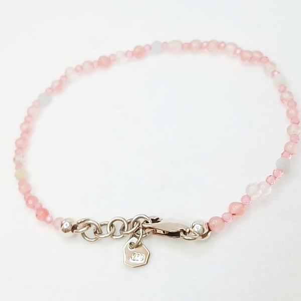Sterling Silver Mix Micro Beads Bracelet   