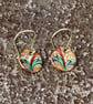 Patterned enamelled copper earrings - Image 2