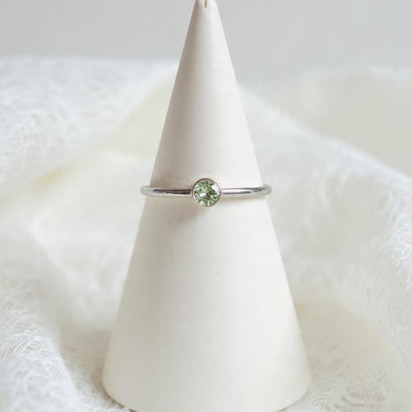 Aquamarine & Sterling Silver Ring