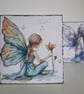 Decoupaged Fairy Pencil Holder, Hand-Painted Wooden Desk Organizer, Set of Two - Image 6