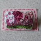 embroidered felted brooch