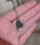 Sea Glass and Recycled Sterling Silver Necklace, Teal Green Scottish Sea Glass - Image 3
