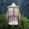 Taupe and Beige Mix Crochet Poncho - Design A542