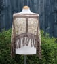 Taupe and Beige Mix Crochet Poncho - Design A542