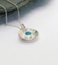 flower necklace turquoise sterling silver 925 December birthstone