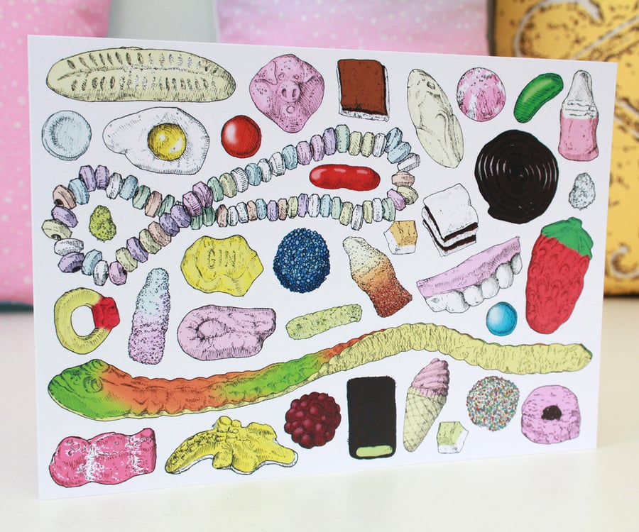 Favourite Retro Sweets Card 