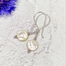 Mother of Pearl Coin Earrings