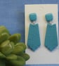 Textured Geometric Drop Earrings