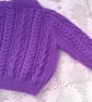 Unisex Cable and Arrow Patterned V Neck Cardigan, Custom Make, Aran Cardigan - Image 10