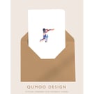 Cards Cricket Boy Male blank card gift watercolour (QM311)