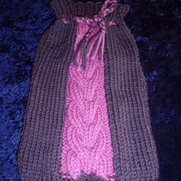Chunky Hand Knitted Hot Water Bottle Cover