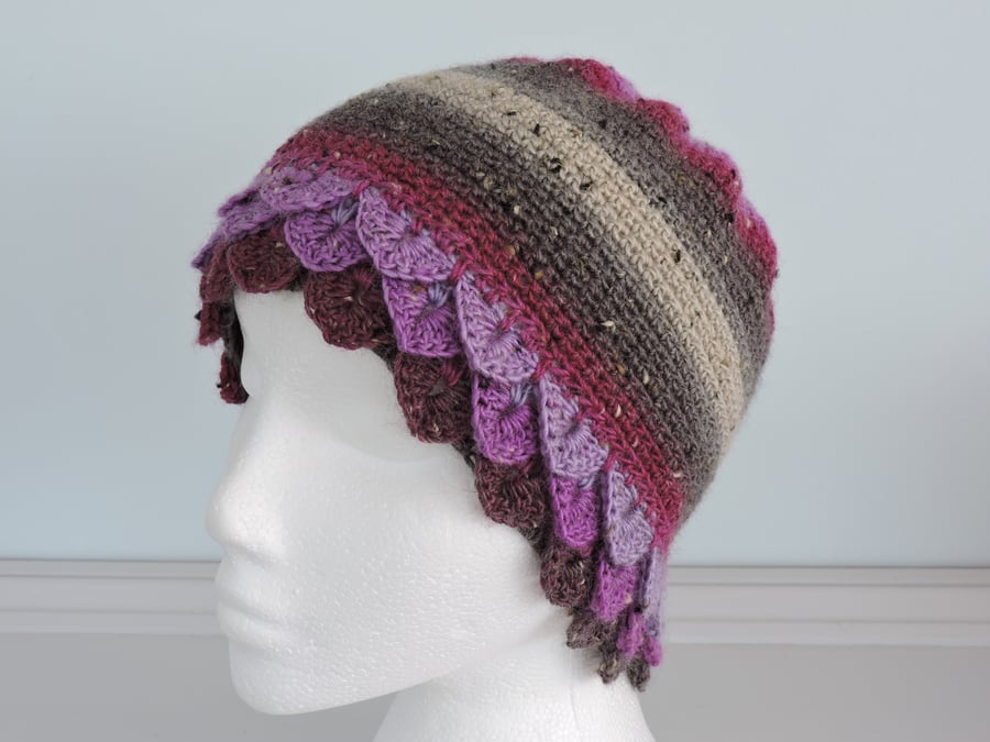  Crochet Hat Cloche Style with Fancy Edging