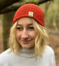 Slouchy style beanie hat in 'Moroccan Spice' (rust orange-red).  wool (unisex)