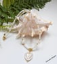 Designer Natural Mother of Pearl & Seed Bead  Necklace Gold Plated