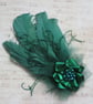 Small Bottle Green Feather Regency Style Fascinator Clip Headpiece