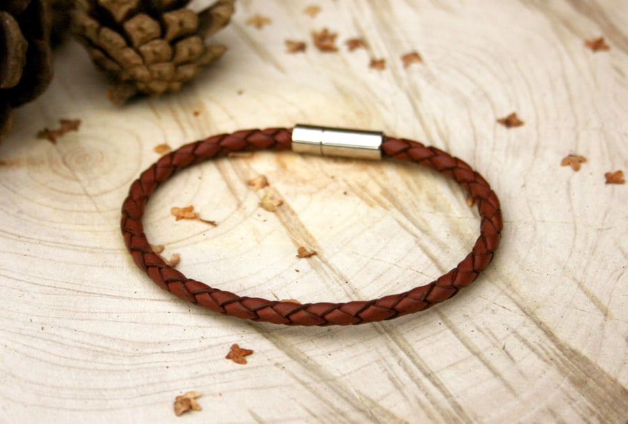 Men's Brown Leather Attexo Bracelet