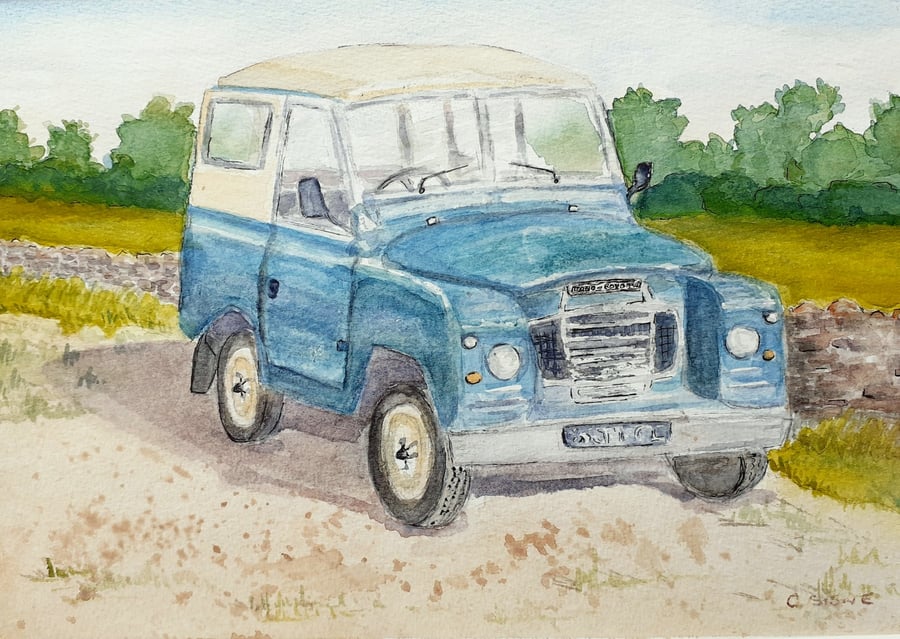  Land Rover Series 3 original watercolour