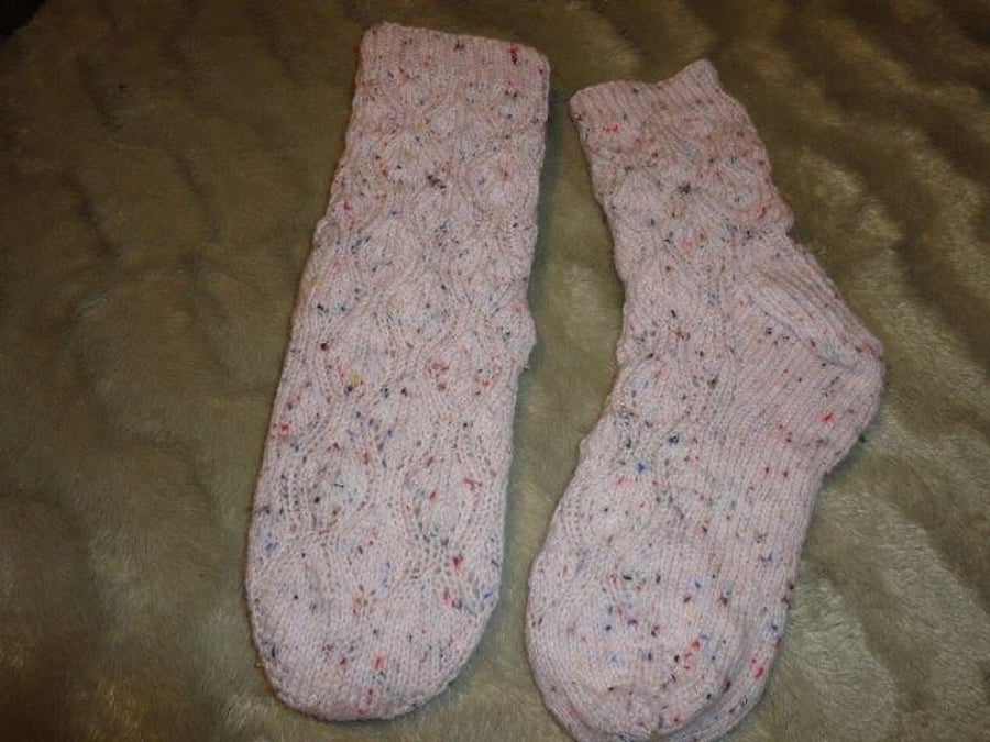 Ladies Falling Leaves Double Knit socks