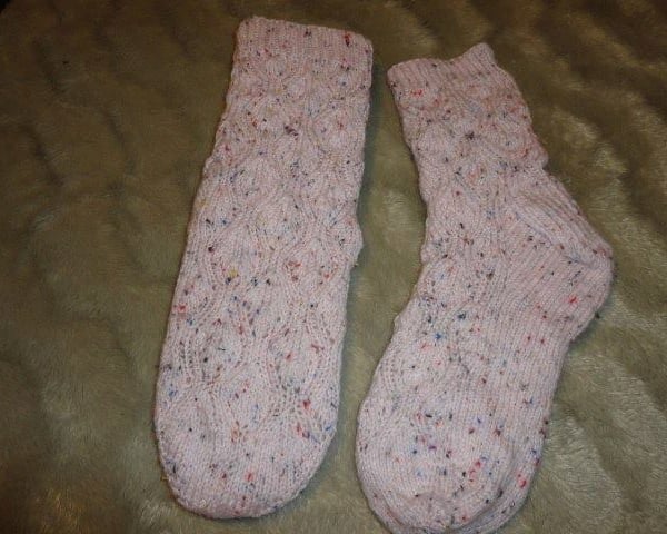 Ladies Falling Leaves Double Knit socks