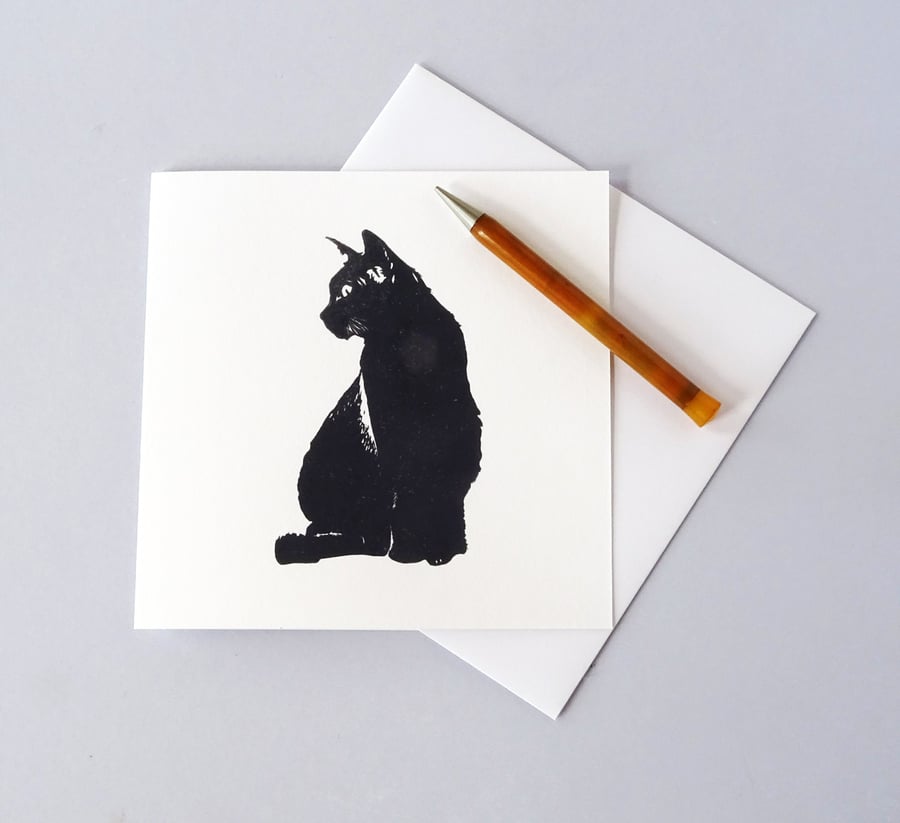 Black Cat Card - Cute Personalised Card, Custom Card