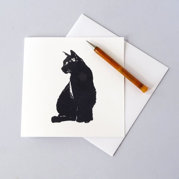 Black Cat Card - Cute Personalised Card, Custom Card